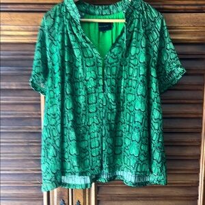 Birgitte Herskind/ Green Snake Print Blouse